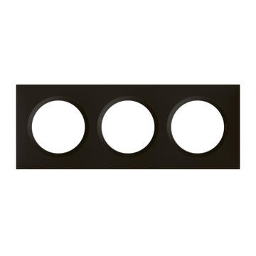 Plaque carrée dooxie 3 postes finition noir velours - 600863 
