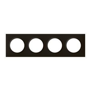 Plaque carrée dooxie 4 postes finition noir velours - 600864 