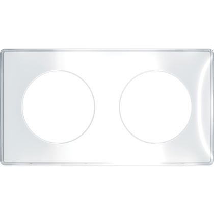 Odace You Transparent, plaque de finition support Blanc 2 postes entraxe 71mm - S520904W 