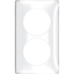 Odace You Transparent, plaque de finition support Blanc 2 postes entraxe 57mm - S520914W 