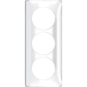 Odace You Transparent, plaque de finition support Blanc 3 postes entraxe 57mm - S520916W 