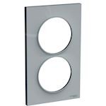 Odace Styl - plaque 2 postes - gris - entraxe 57mm vertical - S520714A1 
