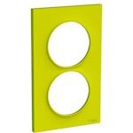 Odace Styl - plaque 2 postes - vert chartreuse - entraxe 57mm vertical - S520714H 