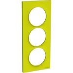 Odace Styl - plaque 3 postes - vert chartreuse - entraxe 57mm vertical - S520716H 