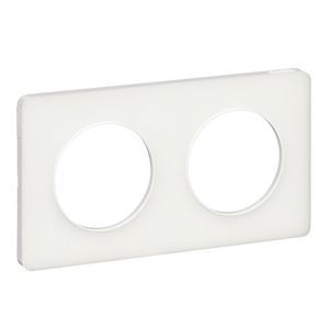 Odace Touch, plaque Translucide Blanc 2 postes horiz./vert. entraxe 71mm - S520804R 