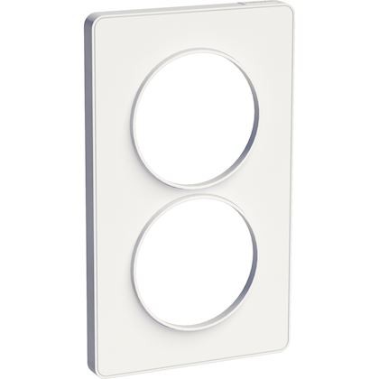 Odace Touch, plaque Blanc 2 postes verticaux 57mm - S520814 