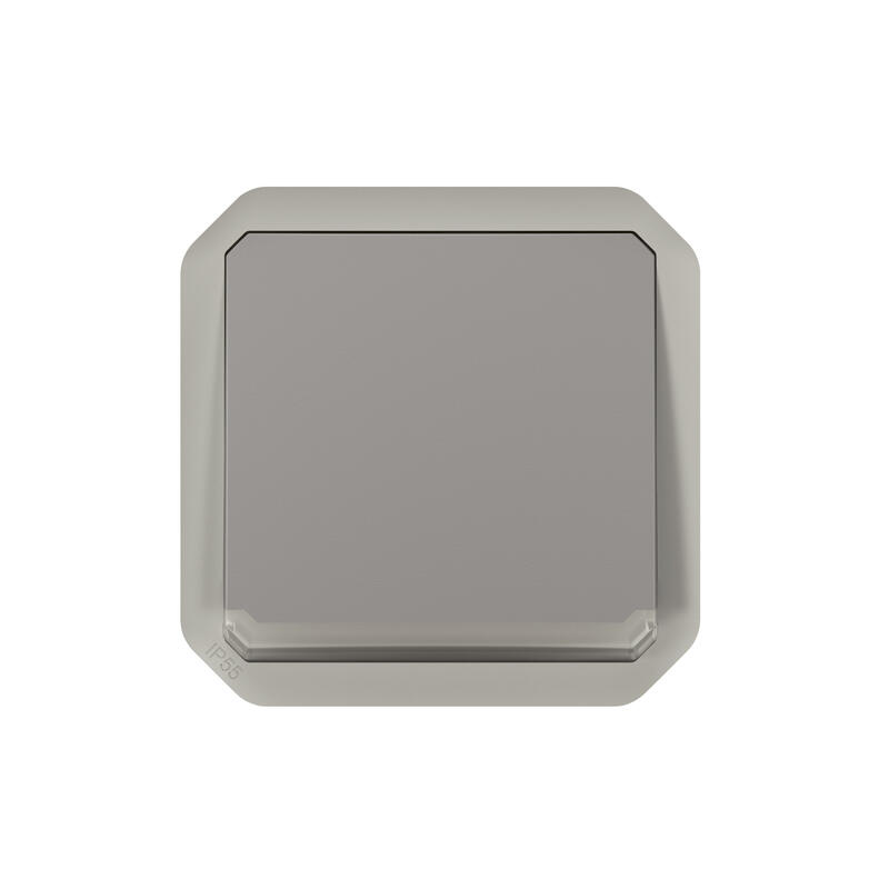 Poussoir NO-NF lumineux Plexo composable gris - 069536L