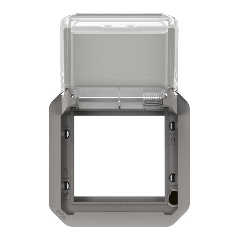 Adaptateur Plexo à volet transparent pour Mosaic - composable gris - 069580L