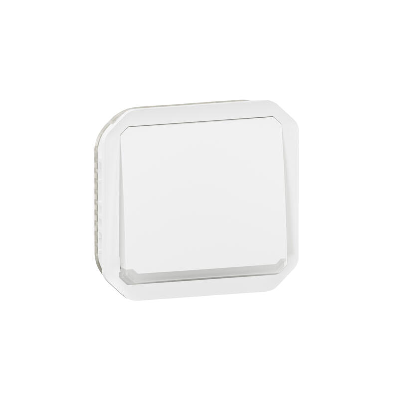 Poussoir NO lumineux Plexo composable blanc - 069632L