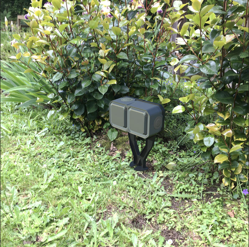 Piquet de jardin Plexo avec 2 prises précâblées anthracite - 069749L