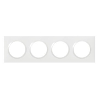 Plaque carrée dooxie 4 postes finition blanc - 600804