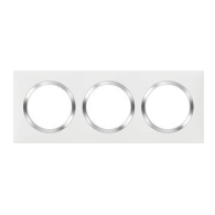 Plaque carrée dooxie 3 postes finition blanc avec bague effet chrome - 600843