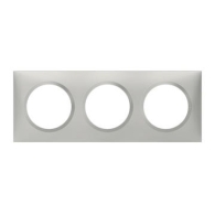 Plaque carrée dooxie 3 postes finition effet aluminium - 600853