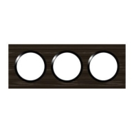 Plaque carrée dooxie 3 postes finition effet bois ébène - 600883