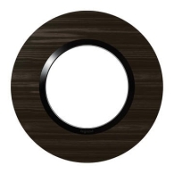 Plaque ronde dooxie 1 poste finition effet bois ébène - 600979