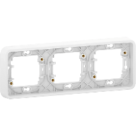 Mureva Styl - Cadre 3 postes horizontal - encastré - IP55 - IK08 - blanc - MUR39109