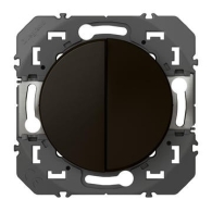 Interrupteur ou va-et-vient 10AX + bouton poussoir 6A dooxie finition noir - emballage blister - 095266