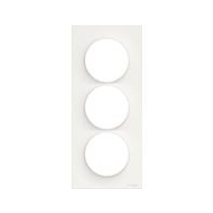 Odace Styl, plaque Blanc 3 postes verticaux entraxe 57mm - S520716