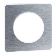 Odace Touch, plaque Aluminium brossé avec liseré Blanc 1 poste - S520802J