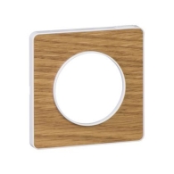 Odace Touch, plaque Bois naturel avec liseré Blanc 1 poste - S520802N