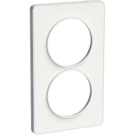 Odace Touch, plaque Blanc 2 postes verticaux 57mm - S520814