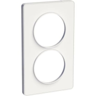 Odace Touch, plaque Blanc 2 postes verticaux 57mm - S520814