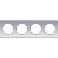 Odace Touch, plaque Aluminium brossé liseré Alu 4 post. horiz./vert. 71mm - S530808J
