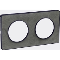 Plaque Ardoise avec liseré Anthracite Odace Touch 2 postes horiz/vert. entraxe 71mm - S540804V