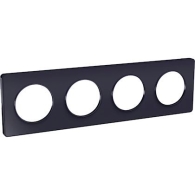 Plaque Anthracite 4 postes Odace Touch horiz. ou vert. entraxe 71mm - S540808