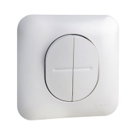 Ovalis - double poussoir à fermeture - Blanc RAL9003 - fixation par vis - S260216
