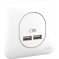 Ovalis - double chargeur usb 2.1 A - blanc - S260407