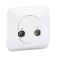 Ovalis - prise TV/FM - 1 entrée - Blanc RAL9003 - fixation par vis - S260451