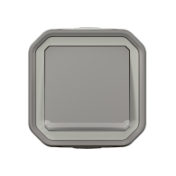 Poussoir NO lumineux Plexo complet saillie gris - 069722L