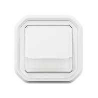 Poussoir NO-NF lumineux porte-étiquette Plexo complet encastré blanc - 069864L