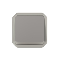 Poussoir NO lumineux Plexo composable gris - 069542L