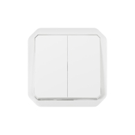 Commande double interrupteur ou poussoir Plexo composable blanc - 069625L
