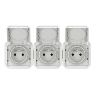 Prise de courant 3x2P+T horizontale Plexo composable blanc - 069644L