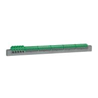 Bornier de répartition IP2X terre 5 connexions 6mm² à 25mm² - vert - longueur 332 mm - 405057