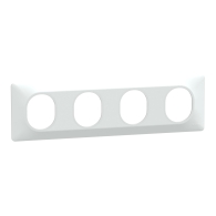 Ovalis - Plaque de finition - 4 postes Horizontal - entraxe 71 mm - Blanc - S320708