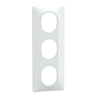 Ovalis - Plaque de finition - 3 postes Vertical - entraxe 71 mm - Blanc - S320726