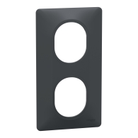 Ovalis - Plaque de finition - 2 postes Vertical - entraxe 71 mm - Anthracite - S340724