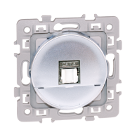 SQUARE Prise RJ45 blindée CAT6 STP (Grade2 TV) Silver Eur'ohm - 60472