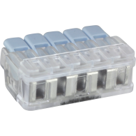 Boites de 15 bornes à levier 5 entrées pour fils de section 0,2 à 6 mm² - Eur'ohm - 70085