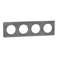 Odace Touch, plaque Ardoise avec liseré Alu 4 postes horiz./vert. entraxe 71mm - S530808V