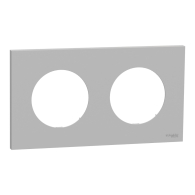 Plaque de finition Odace 2 postes Gris galet - Schneider Electric - S901704