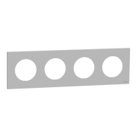 Plaque de finition Odace 4 postes Gris galet - Schneider Electric - S901708