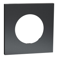Plaque de finition Odace Métal 1 poste effet Perle Noire support Noir - Schneider Electric - S912702