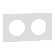 Plaque de finition Odace Métal 2 postes effet Céramique Blanc support Blanc - Schneider Electric - S917704