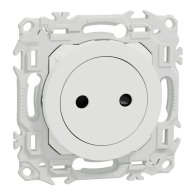 Prise Odace 2P affleurante bornes automatiques Blanc craie - Schneider Electric - S920033
