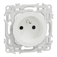 Prise Odace 2P+T rénovation à puits 4 bornes auto par pôle Blanc craie - Schneider Electric - S920049